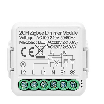 Krondimmer med Zigbee - 2-kanalig smart dimmer