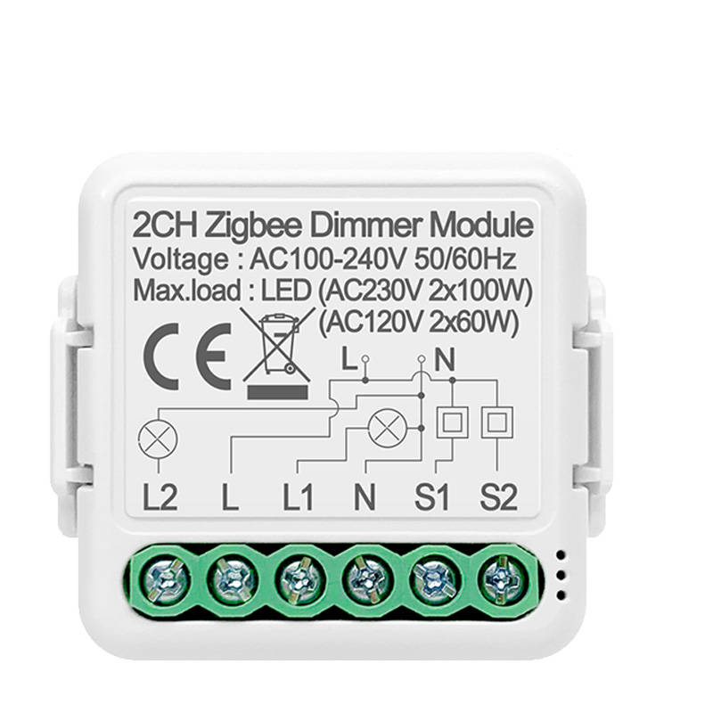 Krondimmer med Zigbee - 2-kanalig smart dimmer