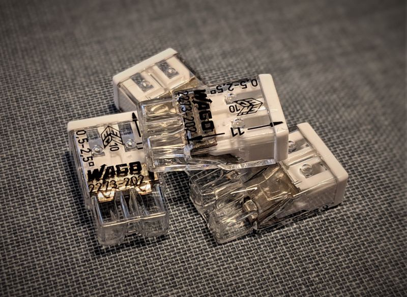 COMPACT skarvkontakt Wago för solida ledare, 2 anslutningar, 5-pack