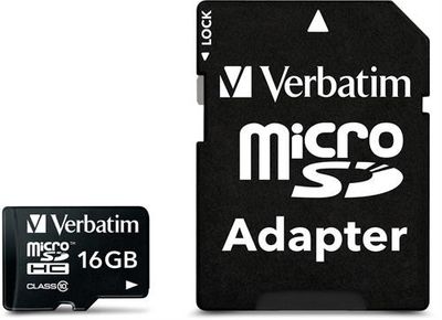 Verbatim microSDHC - 16GB - Class 10 with ink adapter