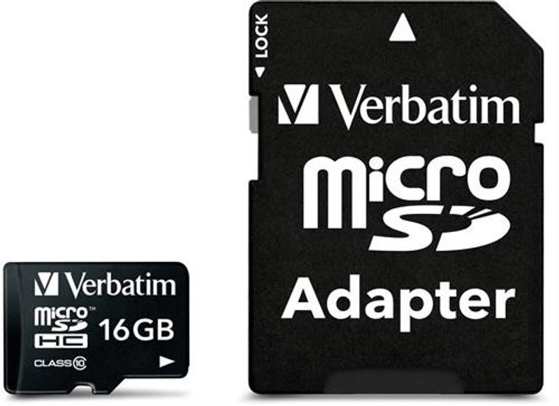 Verbatim microSDHC - 16GB - Class 10 with ink adapter