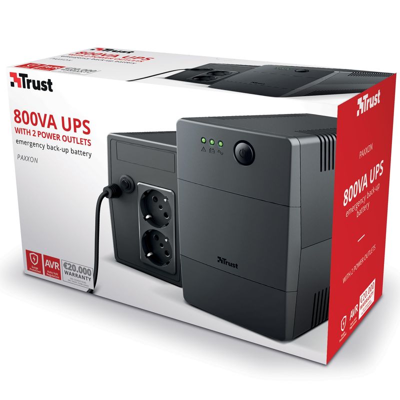 Paxxon 800VA UPS 2st uttag Schuko