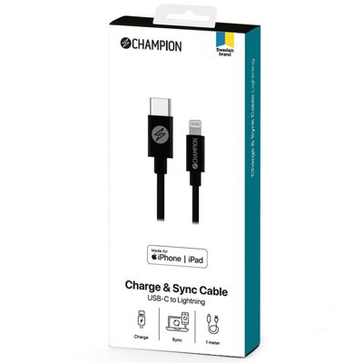 Ladd&Synk kabel USB-C till Lightning 1m Svart
