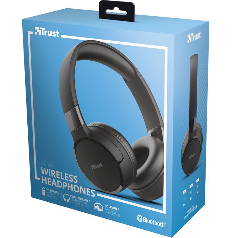 Zena Wireless Bluetooth On-Ear Headphones Black