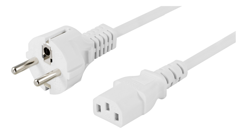 Power Cable 10m, CEE 7/7 - IEC 60320 C13, white