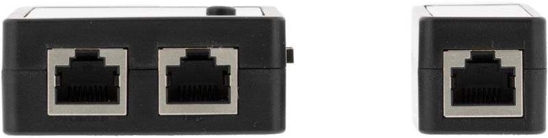 DELTACO kabeltester för RJ45/RJ12 & BNC, 2 delad, svart