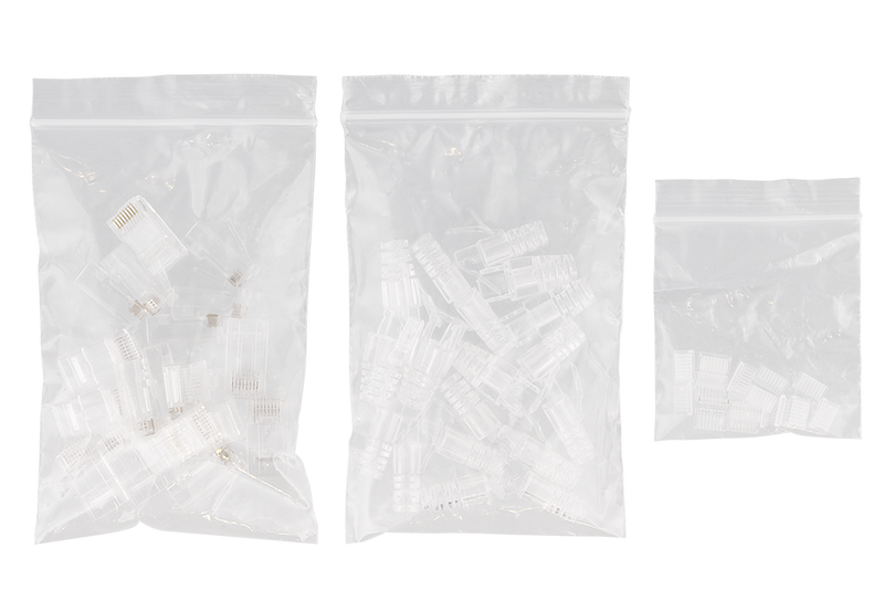 DELTACO RJ45 kontaktdon för slim kabel 28AWG, Cat6a, oskärmad, 20-pack