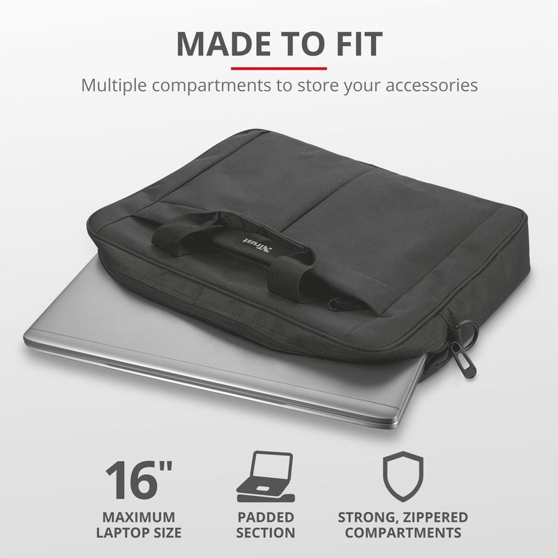 Primo Laptop Bag 16" with Wireless Mouse - Black