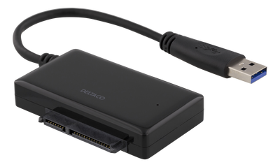 DELTACO USB 3.0 till SATA 6Gb/s adapter, för 2,5" hårddiskar, svart