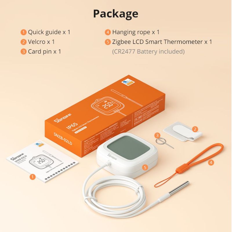 Zigbee LCD Smart Thermometer- Probe Version