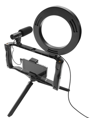 Vlogg-kit - ringlight, tripod & mikrofon