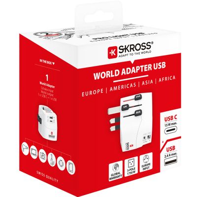 World Adapter PRO Light (1xUSB-C & 1xUSB-A)