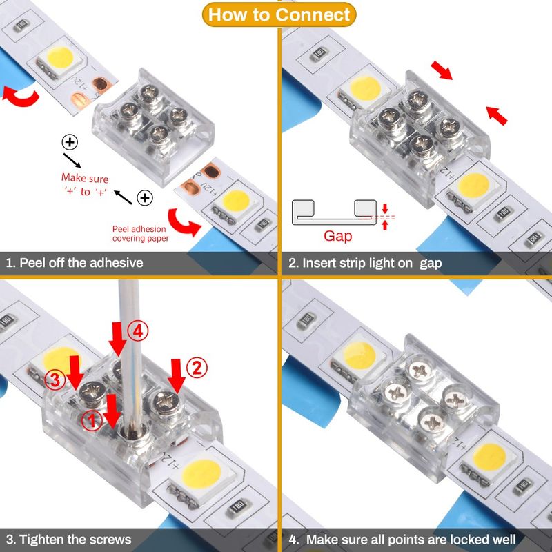 LED-skarv - Heavy Duty med skruvterminal - 8/10mm -2-pin - IP20