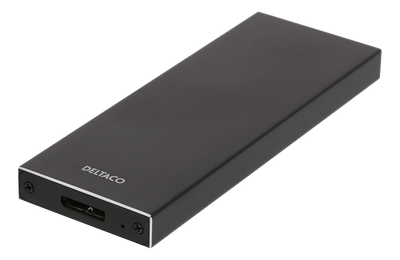 DELTACO Externt M.2 kabinett, USB 3.0, 5 Gbps, Black