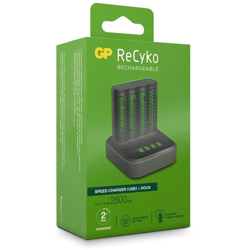 ReCyko 1st M451 Laddare USB docka D451 + 4xAA