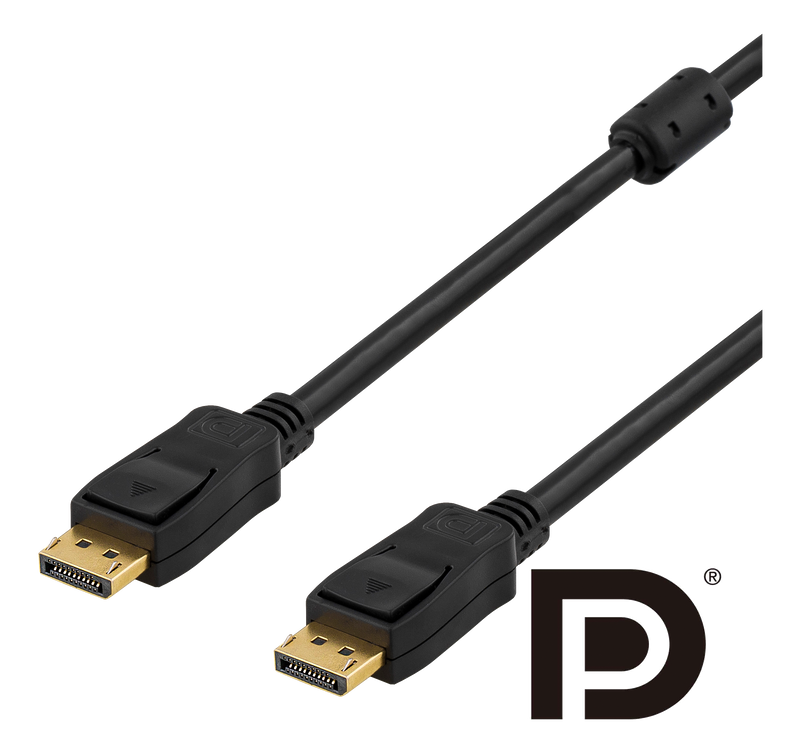 PRIME DisplayPort kabel 2m, Ultra HD i 60Hz, svart