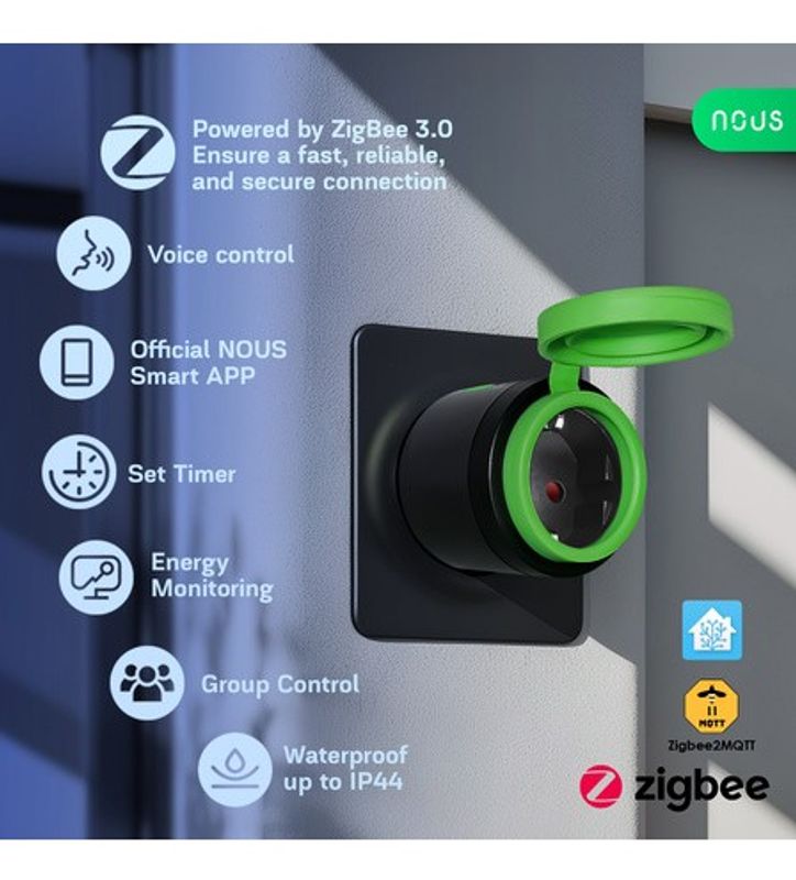 Nous A6Z ZigBee Utomhus Smart Uttag
