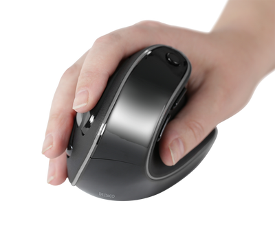 DELTACO Office Wireless vertical ergonomic mouse, silent clicks, 2400