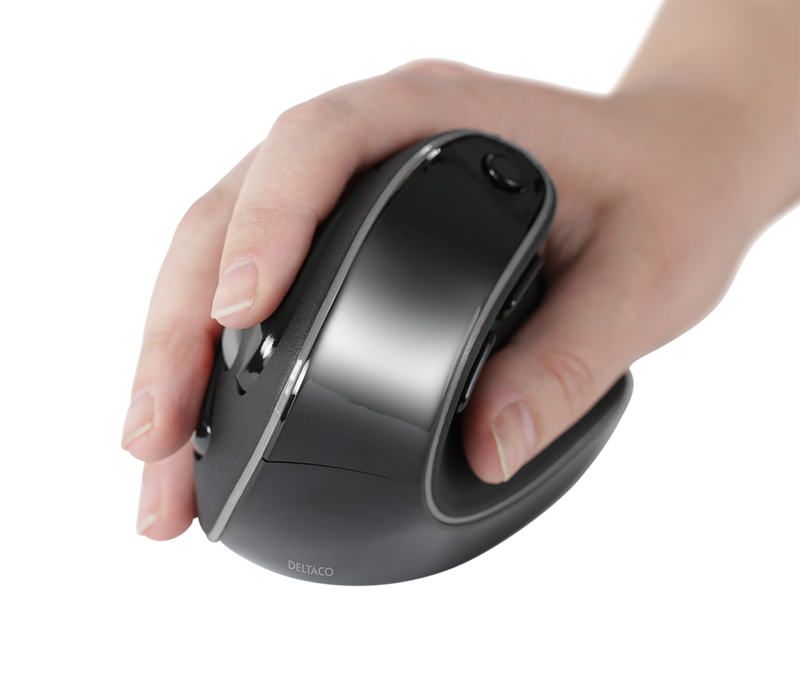 DELTACO Office Wireless vertical ergonomic mouse, silent clicks, 2400