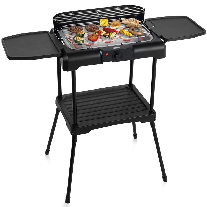 El-grill på avtagbart stativ med Sidobord