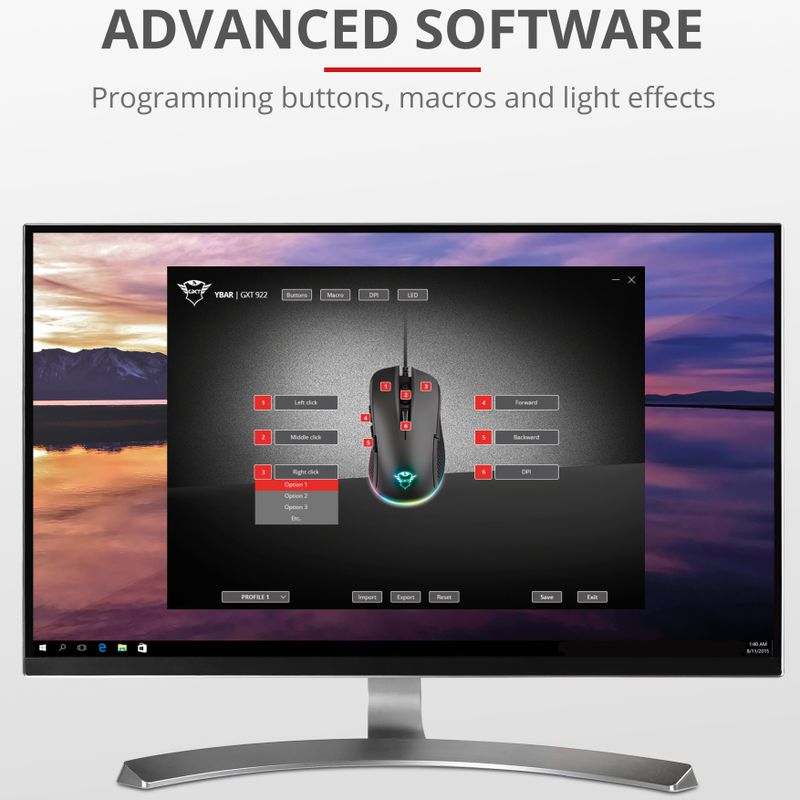 GXT 922 Ybar Gaming Mouse Svart