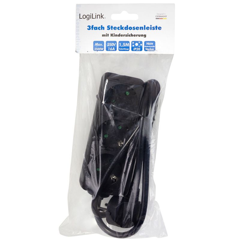 Grenuttag Jordat 3vägs 1,5m Svart