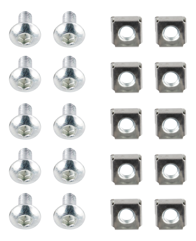 DELTACO, M6 screw set hex (washers + screws + nuts) 10-pack