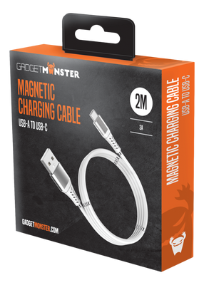 Magnetisk USB-C-USB-A laddkabel, 2m