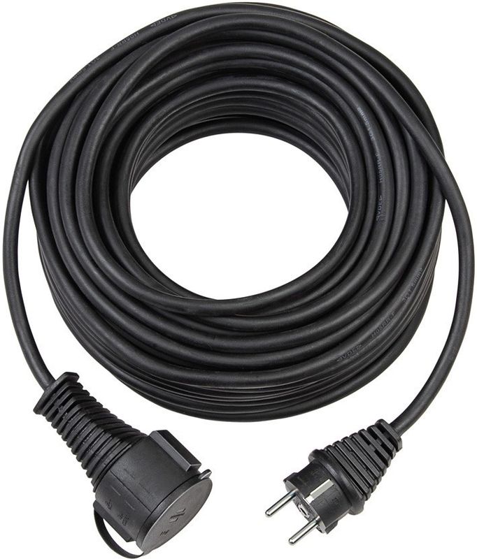 Jordad förlängningskabel 25m, CEE 7/7 - CEE 7/4, sv