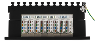 DELTACO Patchpanel, 8xRJ45, Cat6a, väggmonterbar, 10Gbps, svart