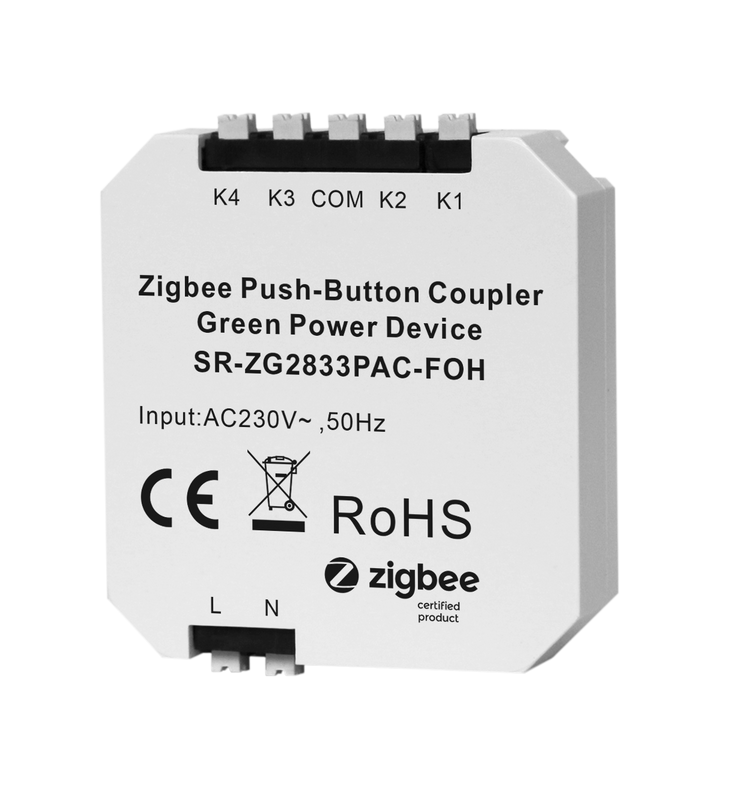 Inbyggnadsknapp 4 kanaler - Zigbee Push-button Coupler