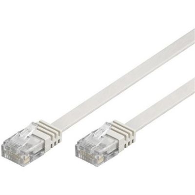 Network cable UTP Cat6 patch cable 1m, white, flat