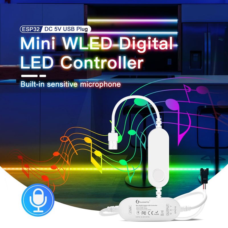 Mini WLED Digital LED Controller Mic