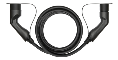 e-Charge laddkabel, typ 2 till typ 2, 3 fas, 32A, 22KW, 5m, svart