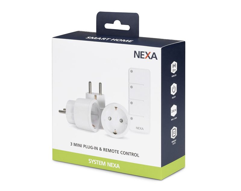 3 x plug-in På/Av och fjärrkontroll
