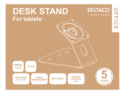 DELTACO Office Table desk stand tilted 
VESA 75x75, 100x100 
Color: White