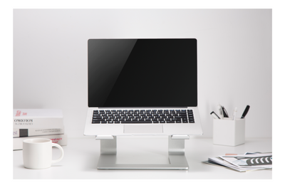 DELTACO Office, High-rise laptop riser, 5kg, aluminum.