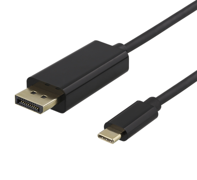 USB-C till DisplayPort-kabel, 2m, 4K@60Hz, svart
