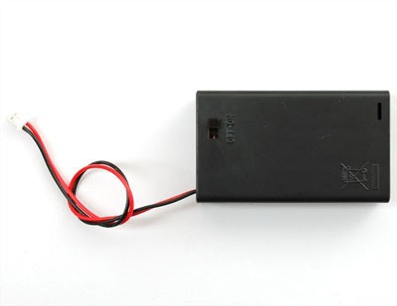 3 x AAA Battery Holder with On/Off Switch and 2-Pin JST.