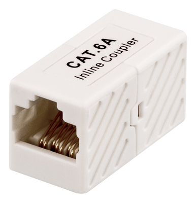 DELTACO skarvdon CAT6a, UTP (oskärmad), hona-hona, vit