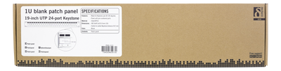 DELTACO 19" patch panel, 24 ports, without connectors, 1U, black.