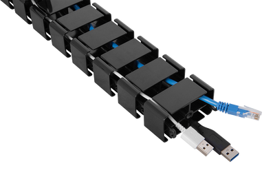 DELTACO Office, Spine Cable Organizer & Hider, Black