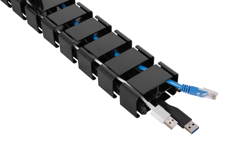 DELTACO Office, Spine Cable Organizer & Hider, Black