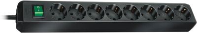 Eco-Line grenuttag, 8xCEE 7/4-1xCEE 7/7, 3m kabel, pet, svart