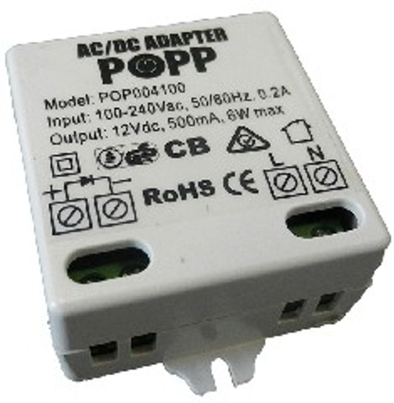 External Power Supply for Popps Smoke Detector (12V DC 0.5A)
