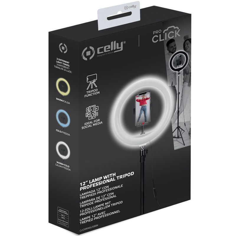 CLICKRINGUSB 12" Ringlampa med 1,6m Tripod