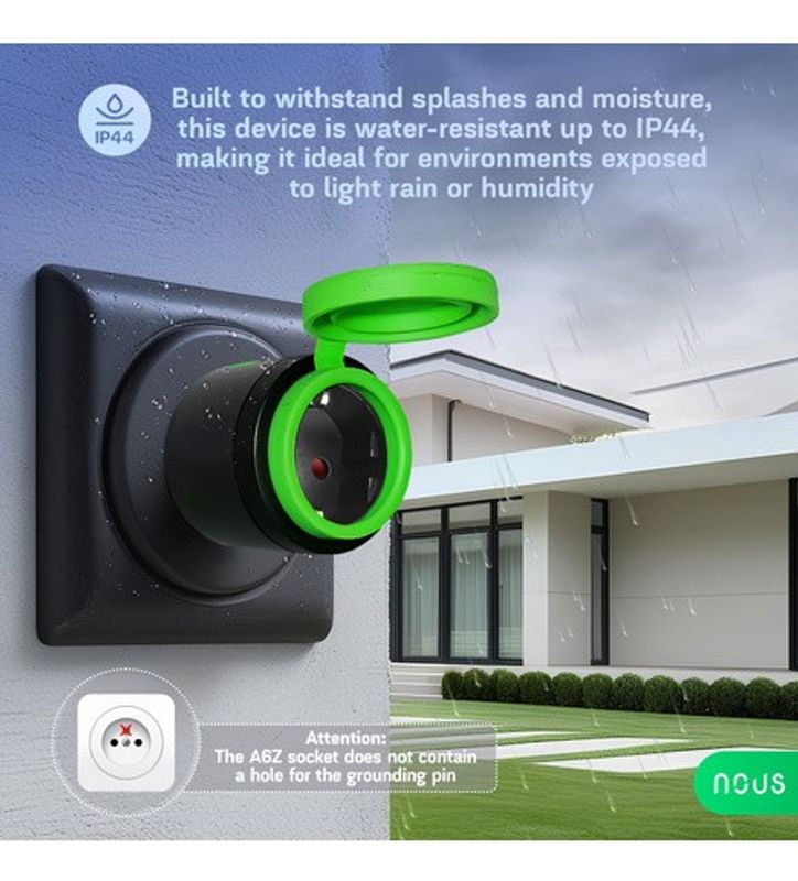 Nous A6Z ZigBee Utomhus Smart Uttag