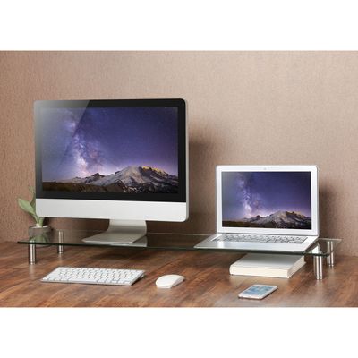 Monitorställ i glas/metall 1 m