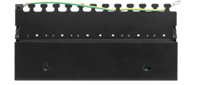 DELTACO Patchpanel, 12xRJ45, Cat6a, väggmonterbar, 10Gbps, svart