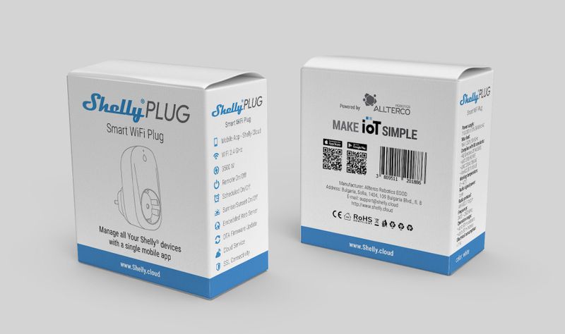 Shelly Plug WiFi - Fjärrströmbrytare med energimätning - Vit